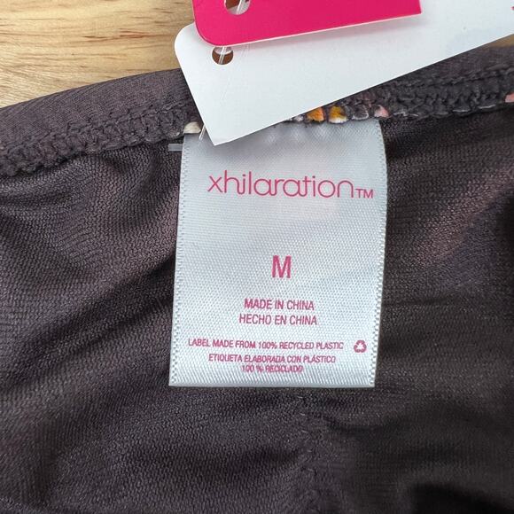 Xhilaration Juniors' Brown Floral Hipster Bikini Bottom - Size Medium - NWT - Picture 2 of 8